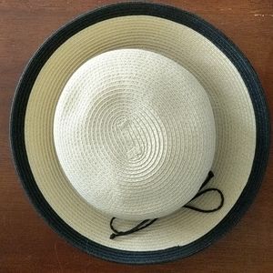 Karen Keith Straw Hat with Black Trim